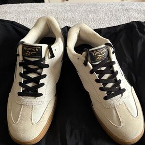 Reebok Women’s Cream Sneakers with Black and Brown Accents